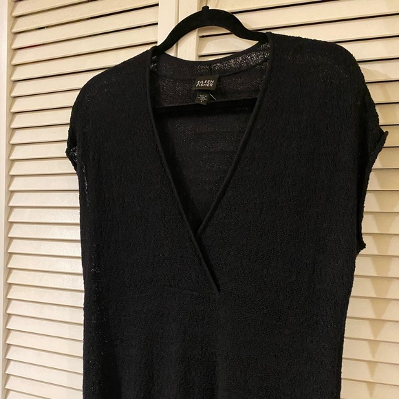 Eileen Fisher crochet black dress - Picture 2 of 6